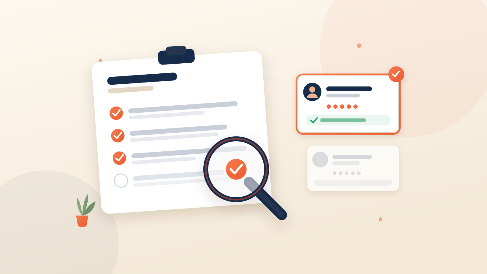 A checklist for evaluating an eLearning development company, with portfolio, process, timeline and support checks marked off