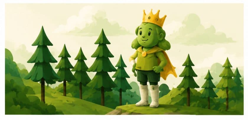 Character exploring a forest adventure game